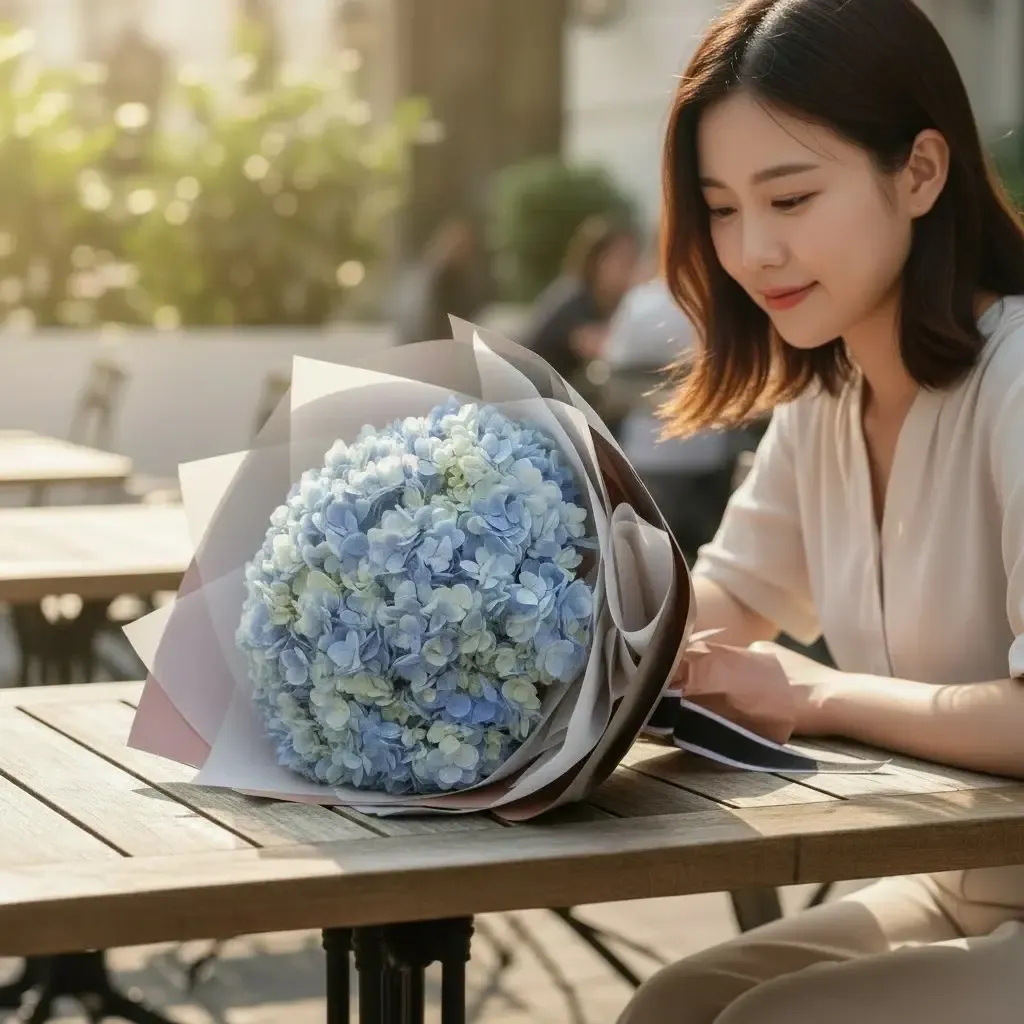 Floral Fantasy hydrangea hand bouquet for birthday or anniversary with delivery in Kuala Lumpur and Selangor