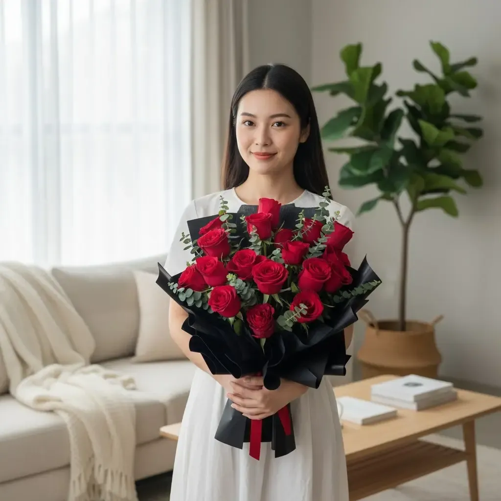 Luxe Love Bouquet rose hand bouquet for birthday or anniversary with delivery in Kuala Lumpur and Selangor