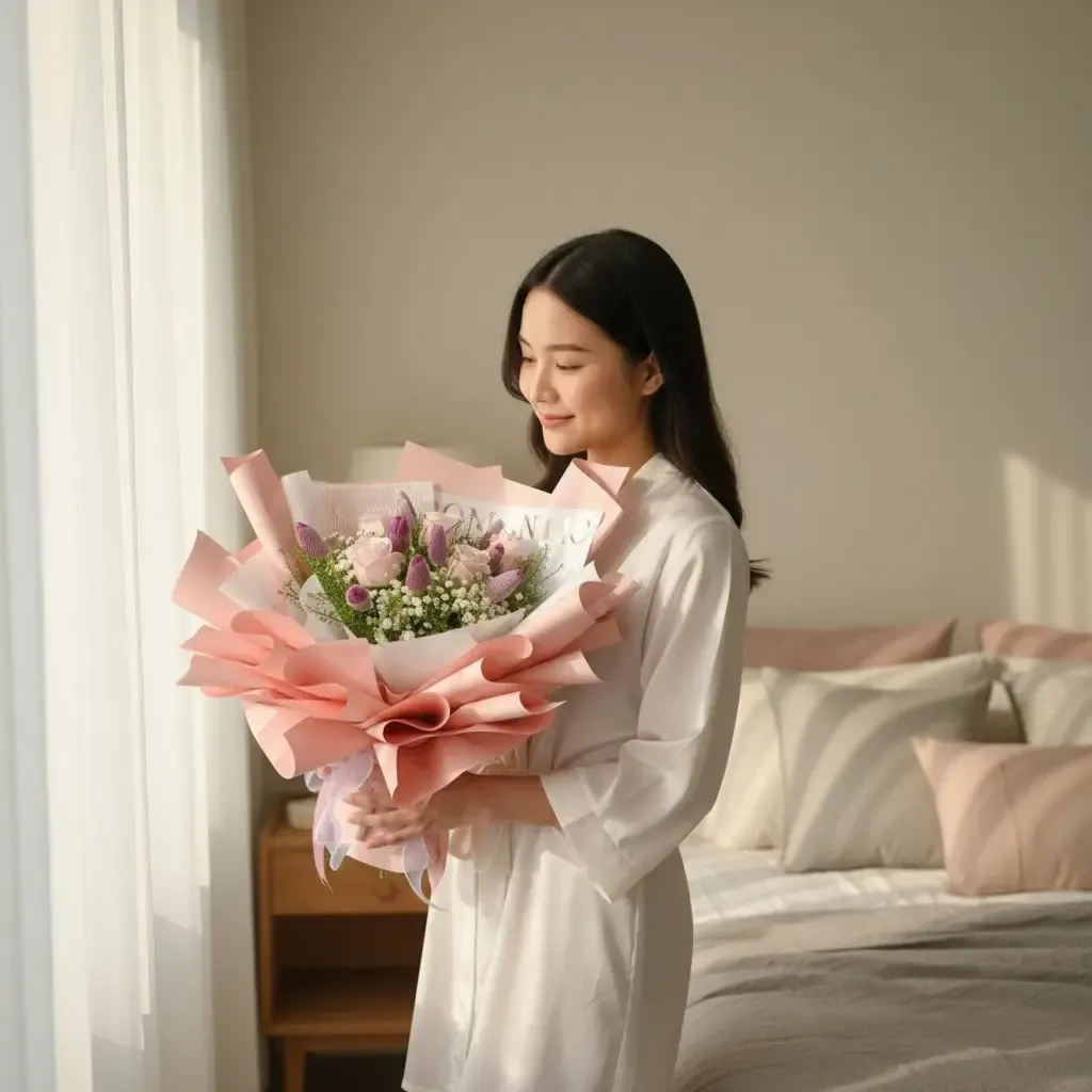 Precious Petals rose and tulip hand bouquet for birthday or anniversary with delivery in Kuala Lumpur and Selangor