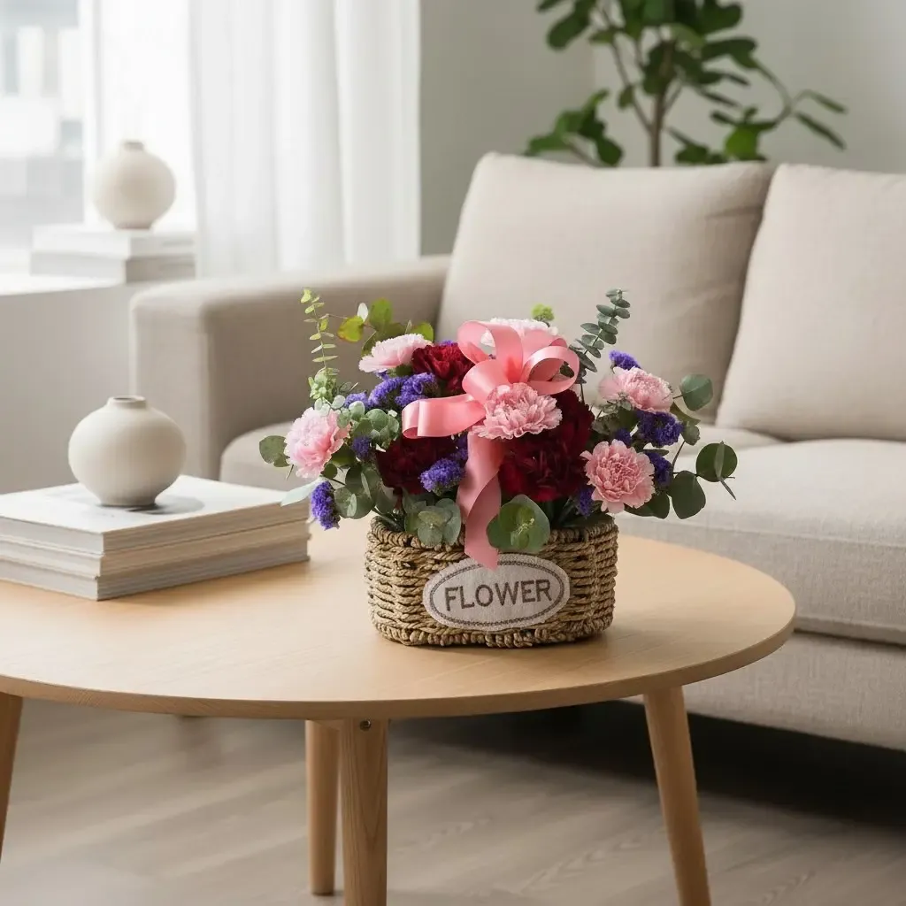 Timeless Garden carnation table arrangement for birthday or anniversary with delivery in Kuala Lumpur and Selangor