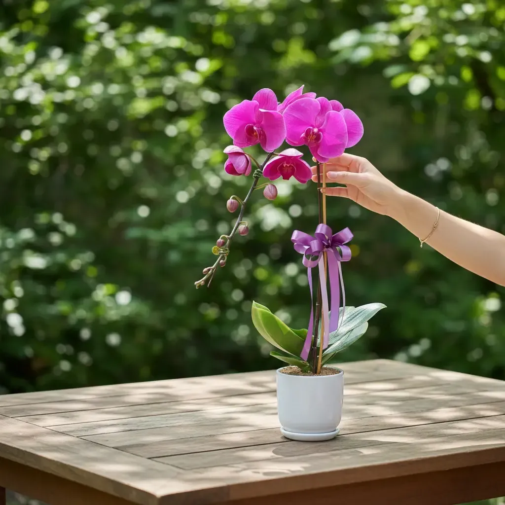 Graceful Garden phalaenopsis orchid table arrangement for birthday or anniversary with delivery in Kuala Lumpur and Selangor