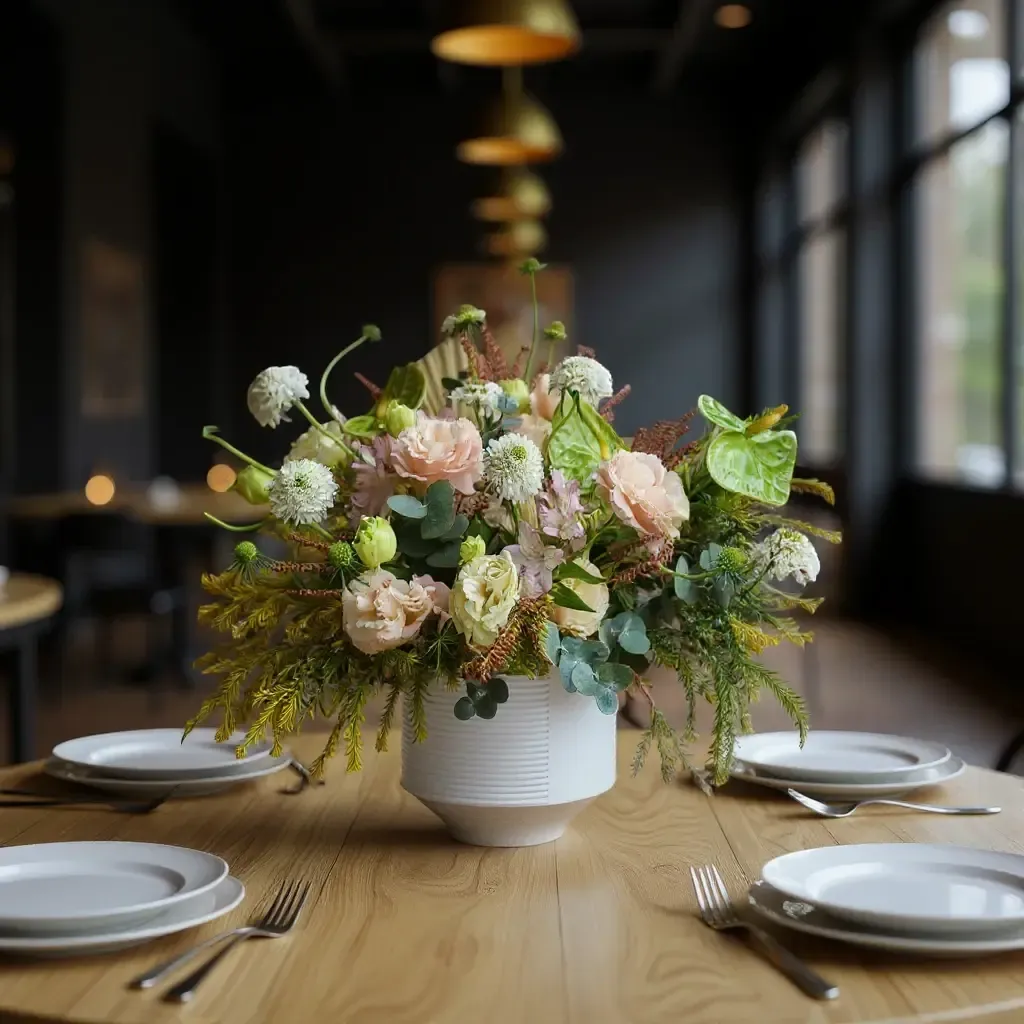 Petal Harmony alstromeria and scabiosa table arrangement for birthday or anniversary with delivery in Kuala Lumpur and Selangor