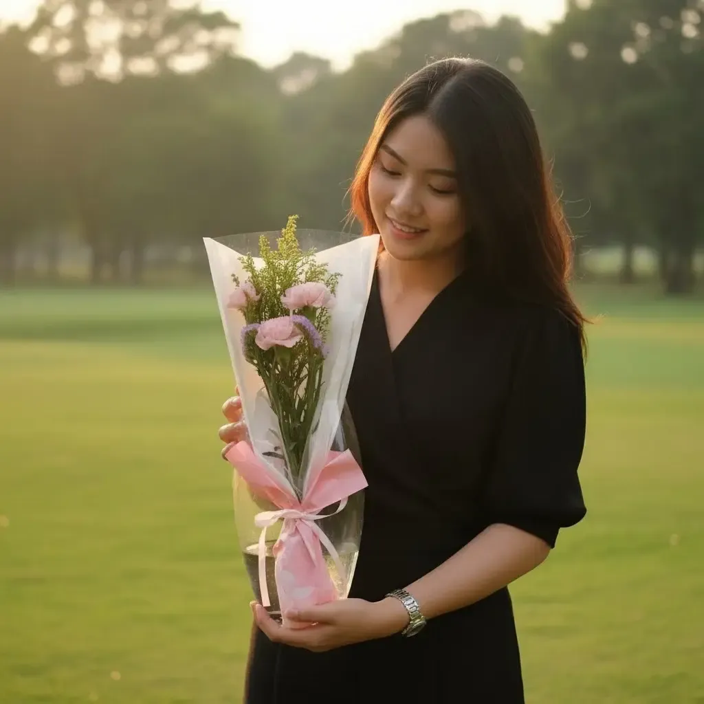 Elegant Blossom carnation hand bouquet for Mother's Day, birthday or anniversary with delivery in Kuala Lumpur and Selangor