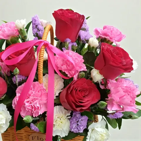 Floral Tranquility rose and carnation table arrangement for birthday or anniversary with delivery in Kuala Lumpur and Selangor