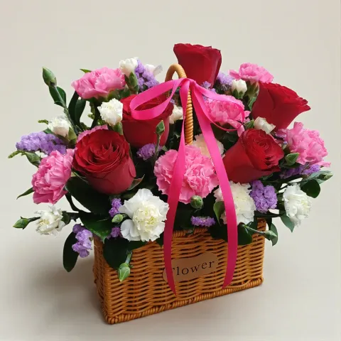 Floral Tranquility rose and carnation table arrangement for birthday or anniversary with delivery in Kuala Lumpur and Selangor