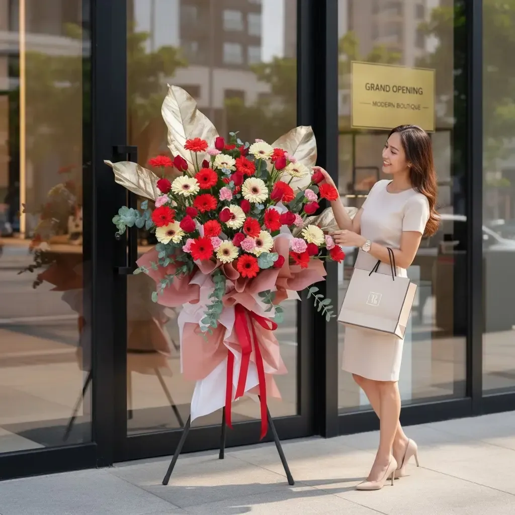 Victory Garden rose and carnation grand opening stand with delivery in Kuala Lumpur and Selangor