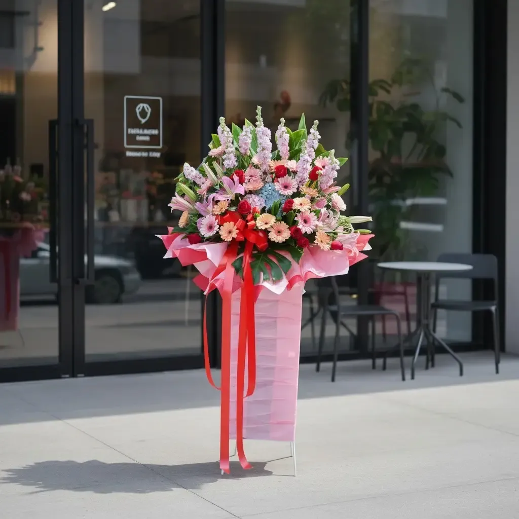 Radiant Ventures hydrangea, matthiola and lilies grand opening stand with delivery in Kuala Lumpur and Selangor