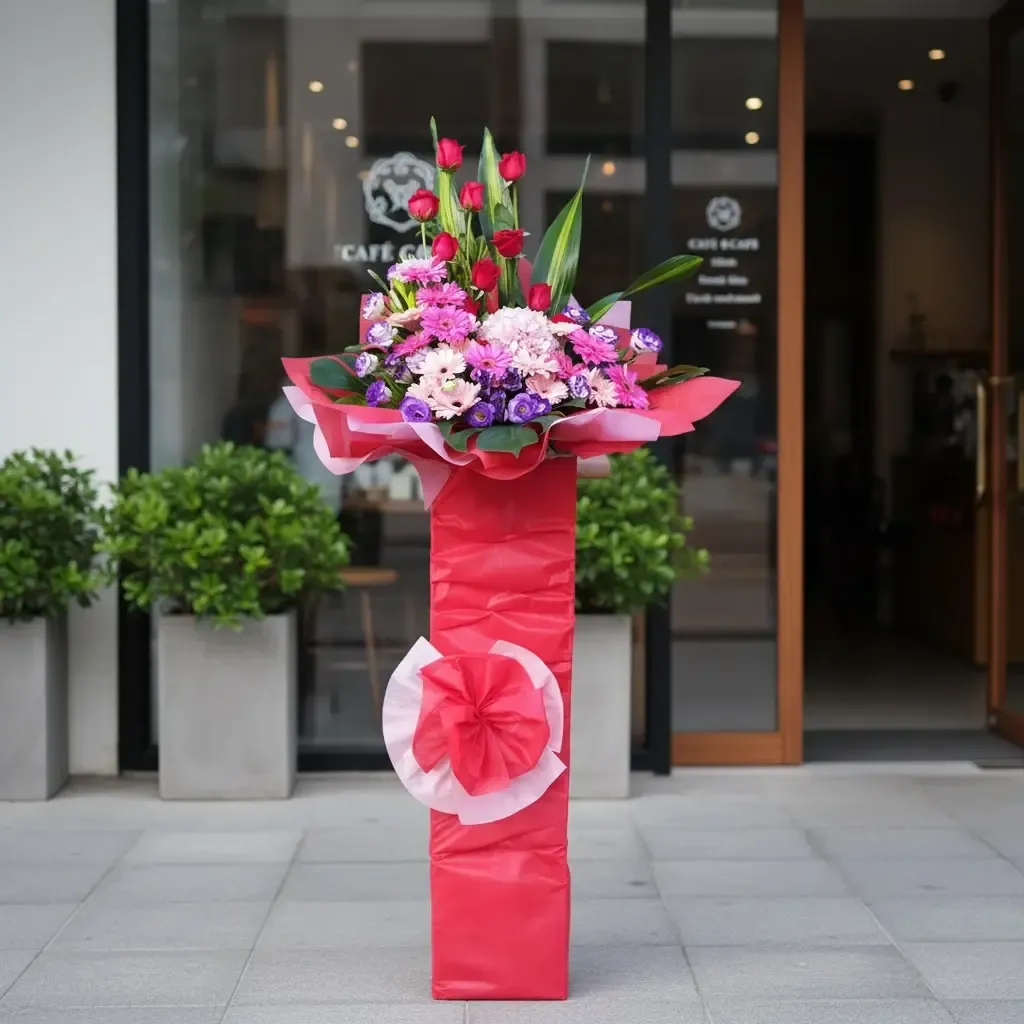 Fortune Garden hydrangea, rose and eustoma grand opening stand with delivery in Kuala Lumpur and Selangor