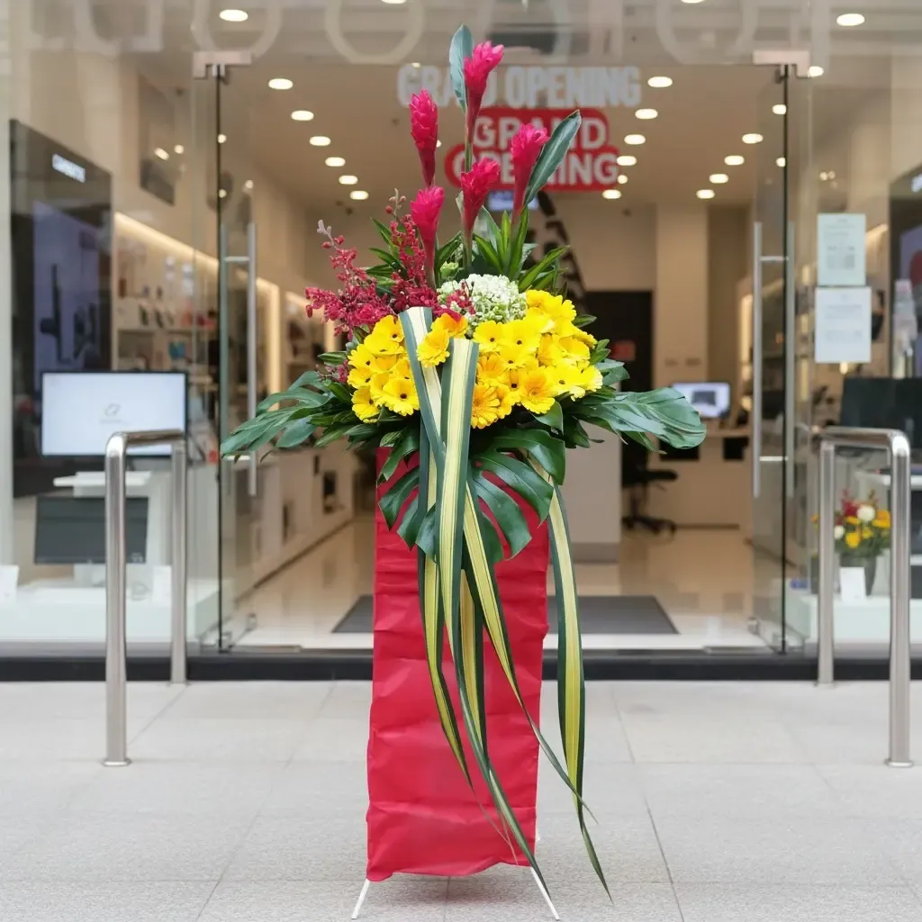 Golden Ventures hydrangea and ginger flower grand opening stand with delivery in Kuala Lumpur and Selangor