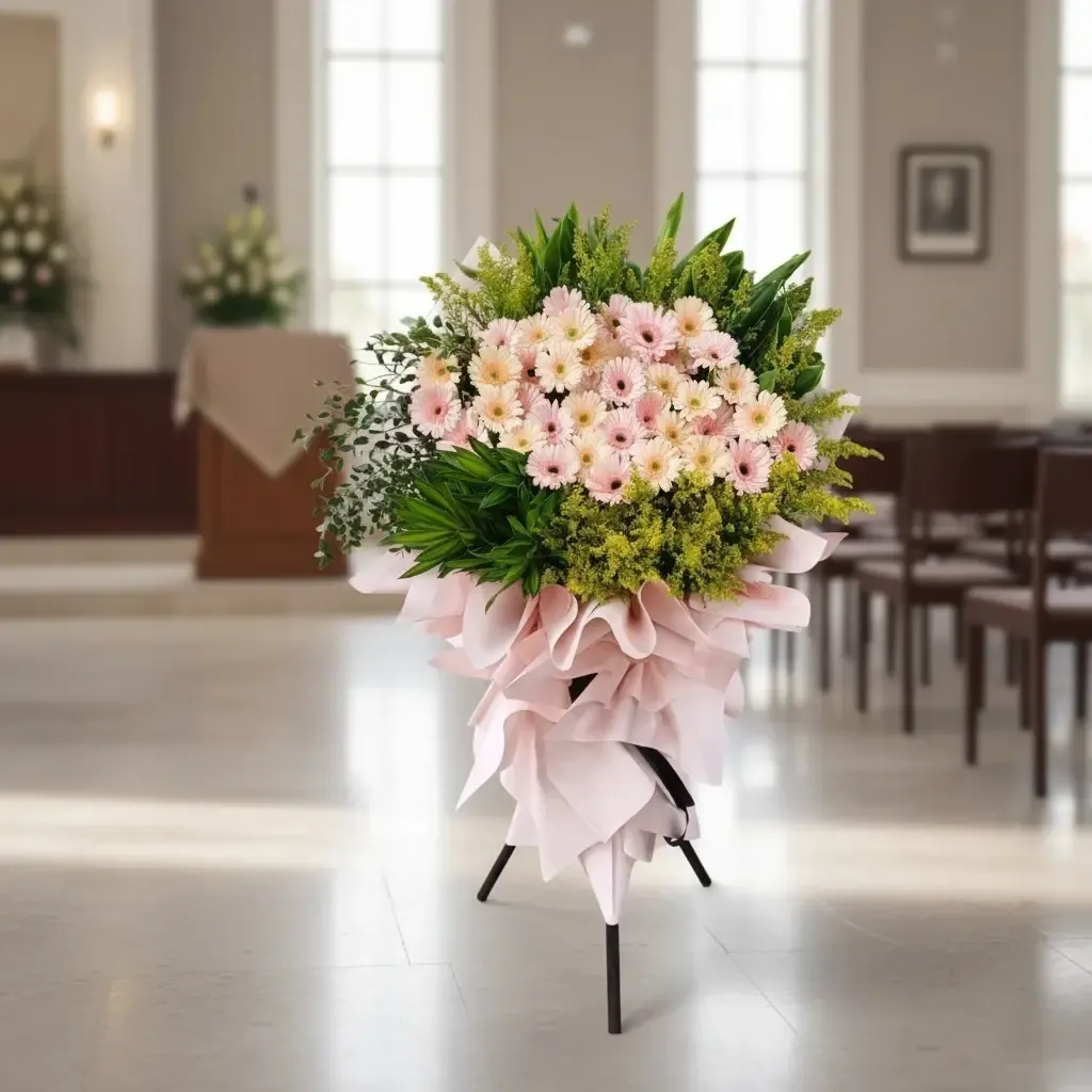 Angel's Touch condolence and funeral flowers sympathy stand with delivery in Kuala Lumpur and Selangor
