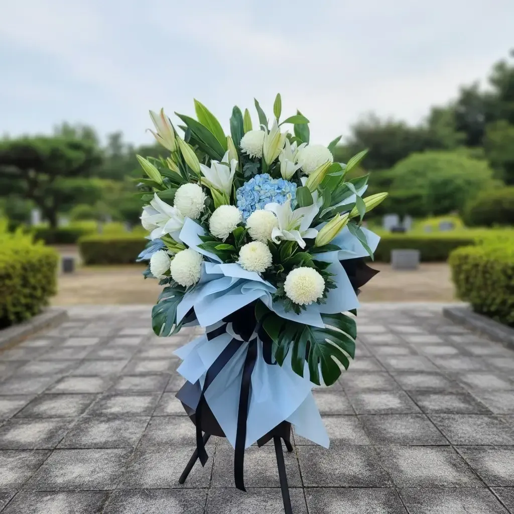 Silent Harmony condolence and funeral flowers sympathy stand with delivery in Kuala Lumpur and Selangor