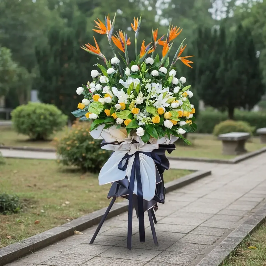 Tranquil Blessings condolence and funeral flowers sympathy stand with delivery in Kuala Lumpur and Selangor