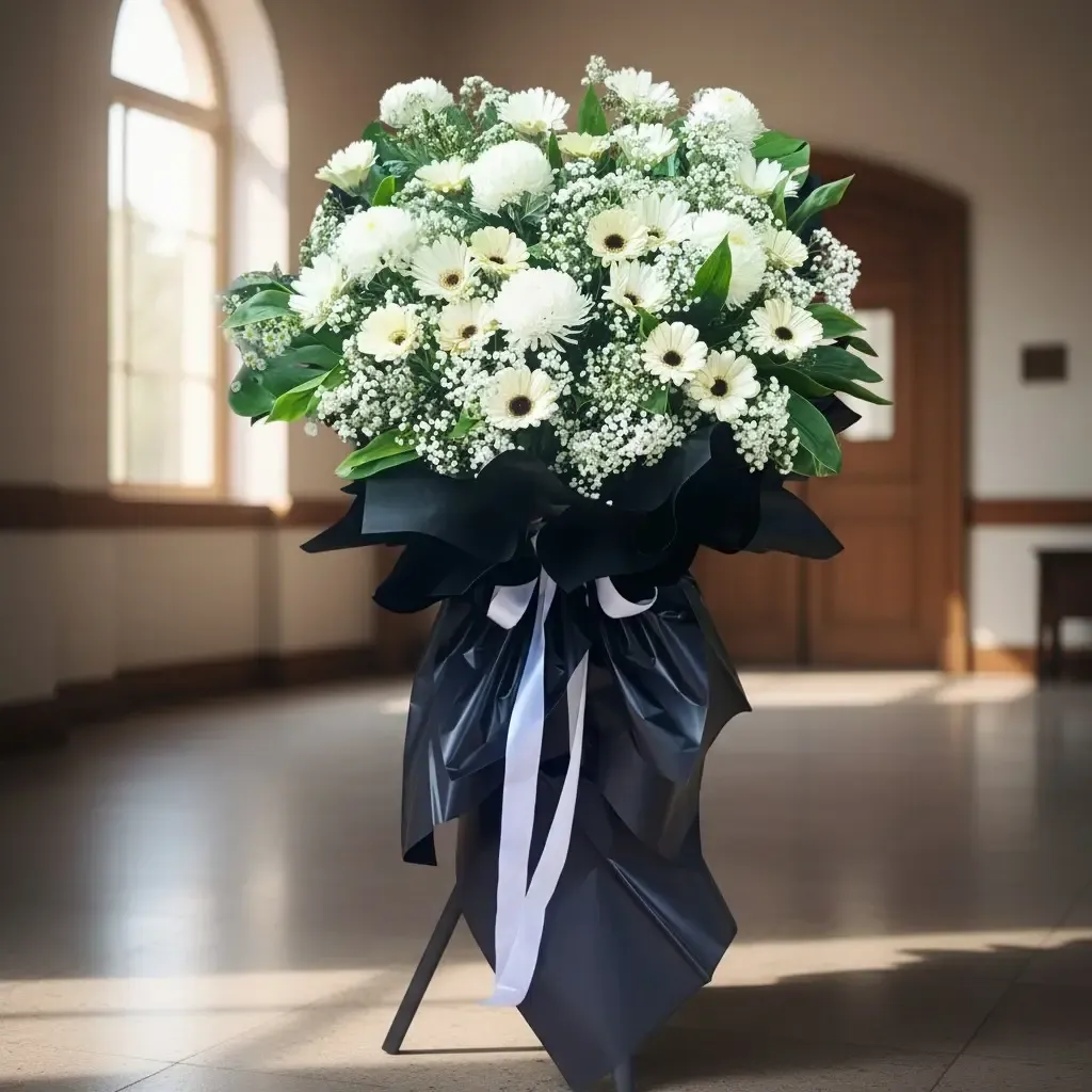 Sacred Comfort condolence and funeral flowers sympathy stand with delivery in Kuala Lumpur and Selangor