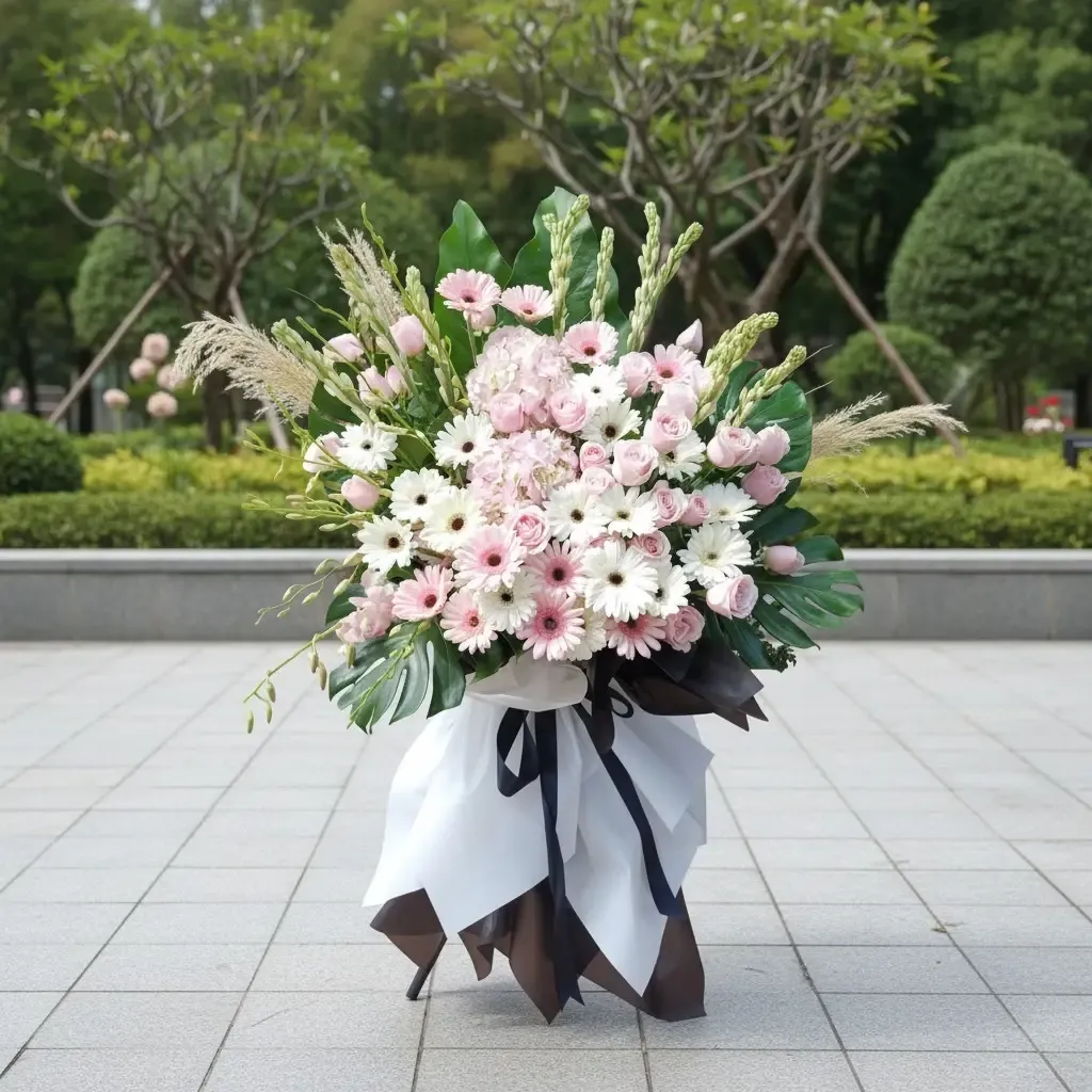 Pure Serenity condolence and funeral flowers sympathy stand with delivery in Kuala Lumpur and Selangor