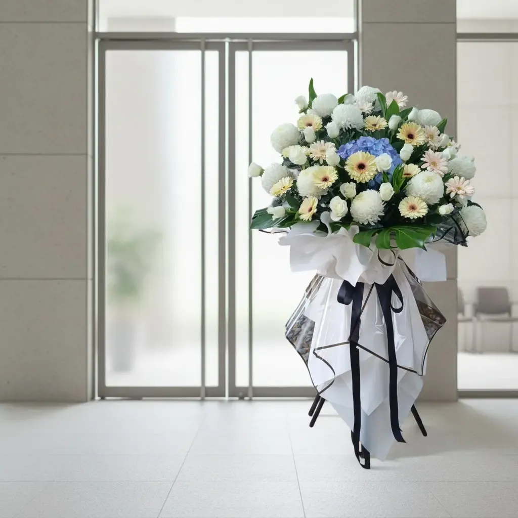 Quiet Reflection condolence and funeral flowers sympathy stand with delivery in Kuala Lumpur and Selangor