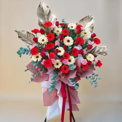 Victory Garden rose and carnation grand opening stand with delivery in Kuala Lumpur and Selangor