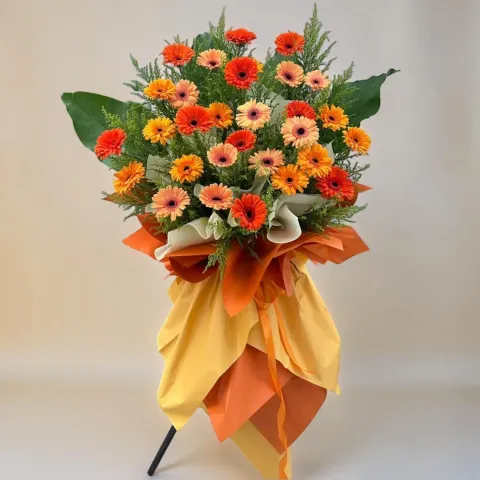 Golden Success gerbera grand opening stand with delivery in Kuala Lumpur and Selangor