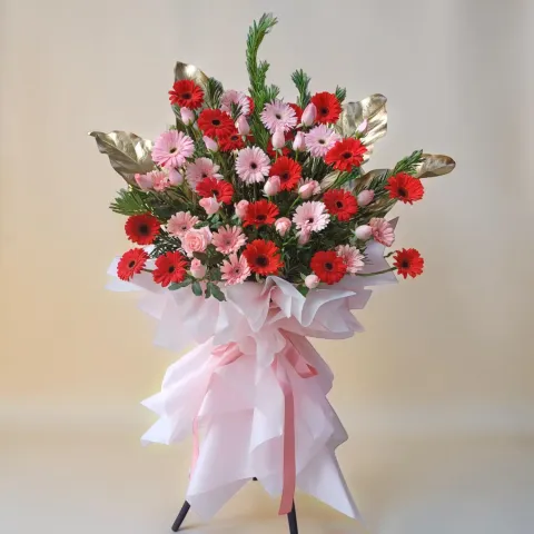 Flourishing Future gerbera and rose grand opening stand with delivery in Kuala Lumpur and Selangor