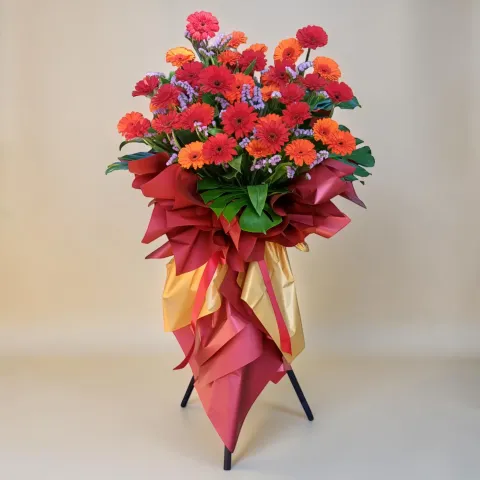 Prosperity Bloom gerbera and statice grand opening stand with delivery in Kuala Lumpu and Selangor