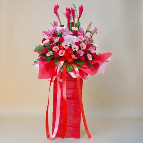 Prosperity Parade ginger flower and hydrangea grand opening stand with delivery in Kuala Lumpur and Selangor