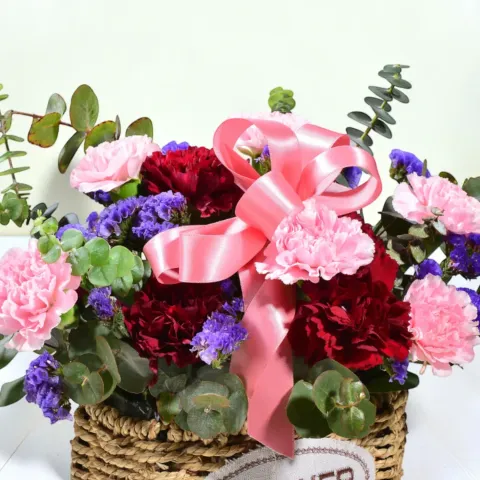 Timeless Garden carnation table arrangement for birthday or anniversary with delivery in Kuala Lumpur and Selangor