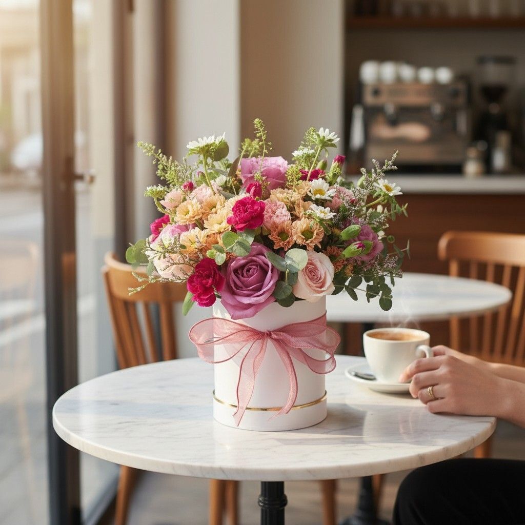 Bloom Haven rose and carnation table arrangement for birthday or anniversary with delivery in Kuala Lumpur and Selangor