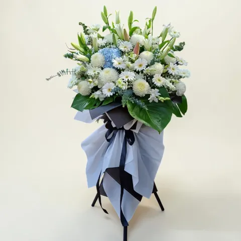 Peaceful Journey condolence and funeral flowers sympathy stand with delivery in Kuala Lumpur and Selangor
