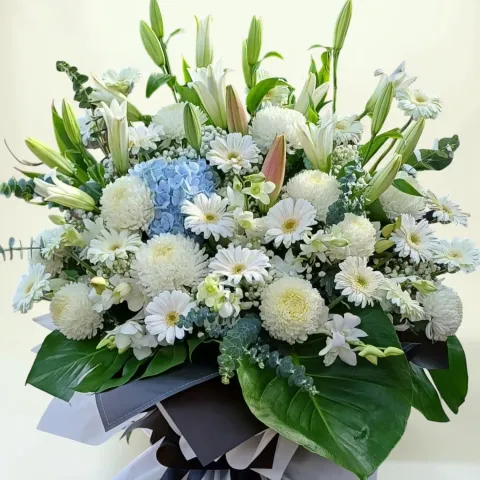 Peaceful Journey condolence and funeral flowers sympathy stand with delivery in Kuala Lumpur and Selangor