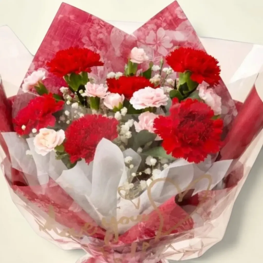 Blush Garden carnations and spray carnations hand bouquet for Mother's Day or birthday with delivery in Kuala Lumpur and Selangor