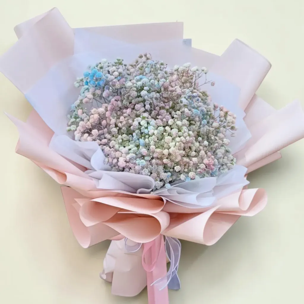 Garden Romance baby’s breath hand bouquet for birthday or anniversary with delivery in Kuala Lumpur and Selangor