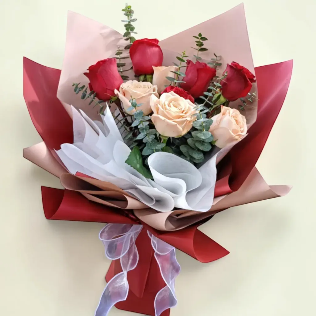 Tender Bliss rose hand bouquet for birthday or anniversary with delivery in Kuala Lumpur and Selangor