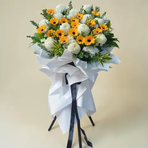 Sacred Remembrance condolence and funeral flowers sympathy stand with delivery in Kuala Lumpur and Selangor