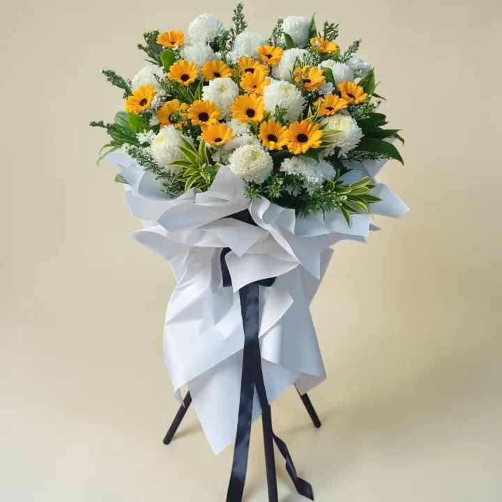 Sacred Remembrance condolence and funeral flowers sympathy stand with delivery in Kuala Lumpur and Selangor