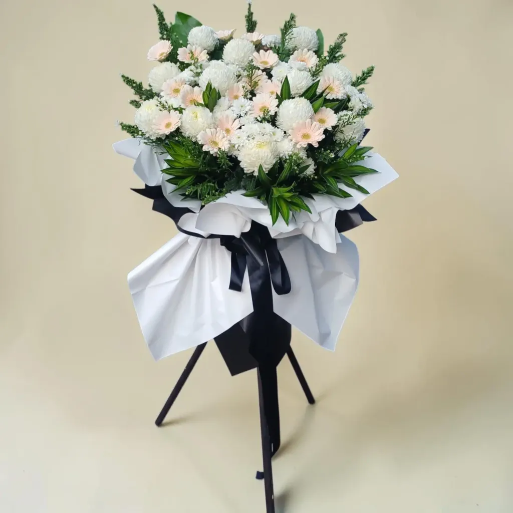 Sacred Remembrance condolence and funeral flowers sympathy stand with delivery in Kuala Lumpur and Selangor