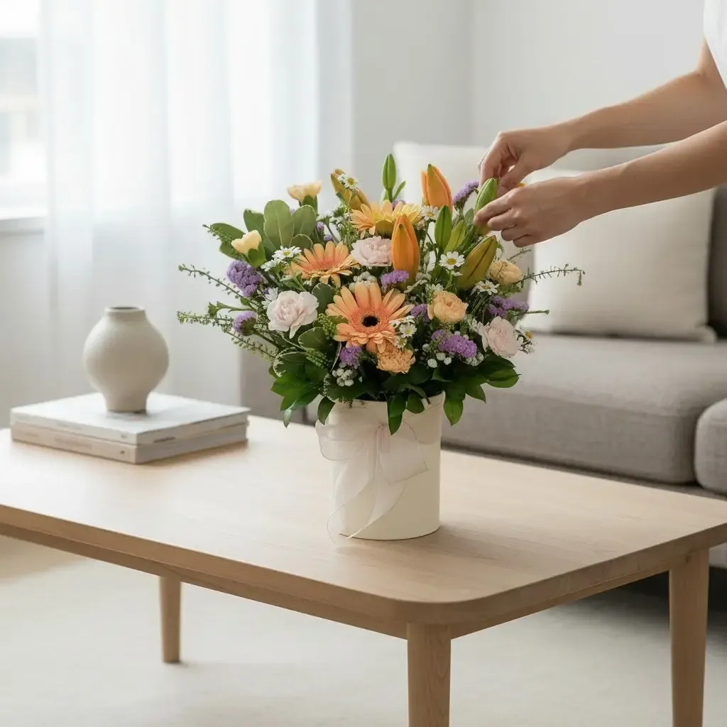 Autumn Petals lilies, gerberas, carnations and hana flowers bouquet for Mother's Day, birthday or anniversary with delivery in Kuala Lumpur and Selangor