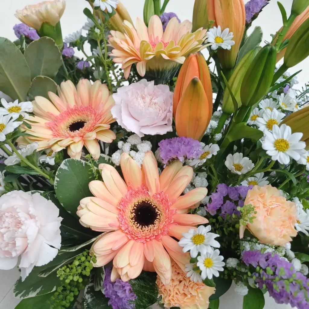 Autumn Petals lilies, gerberas, carnations and hana flowers bouquet for Mother's Day, birthday or anniversary with delivery in Kuala Lumpur and Selangor