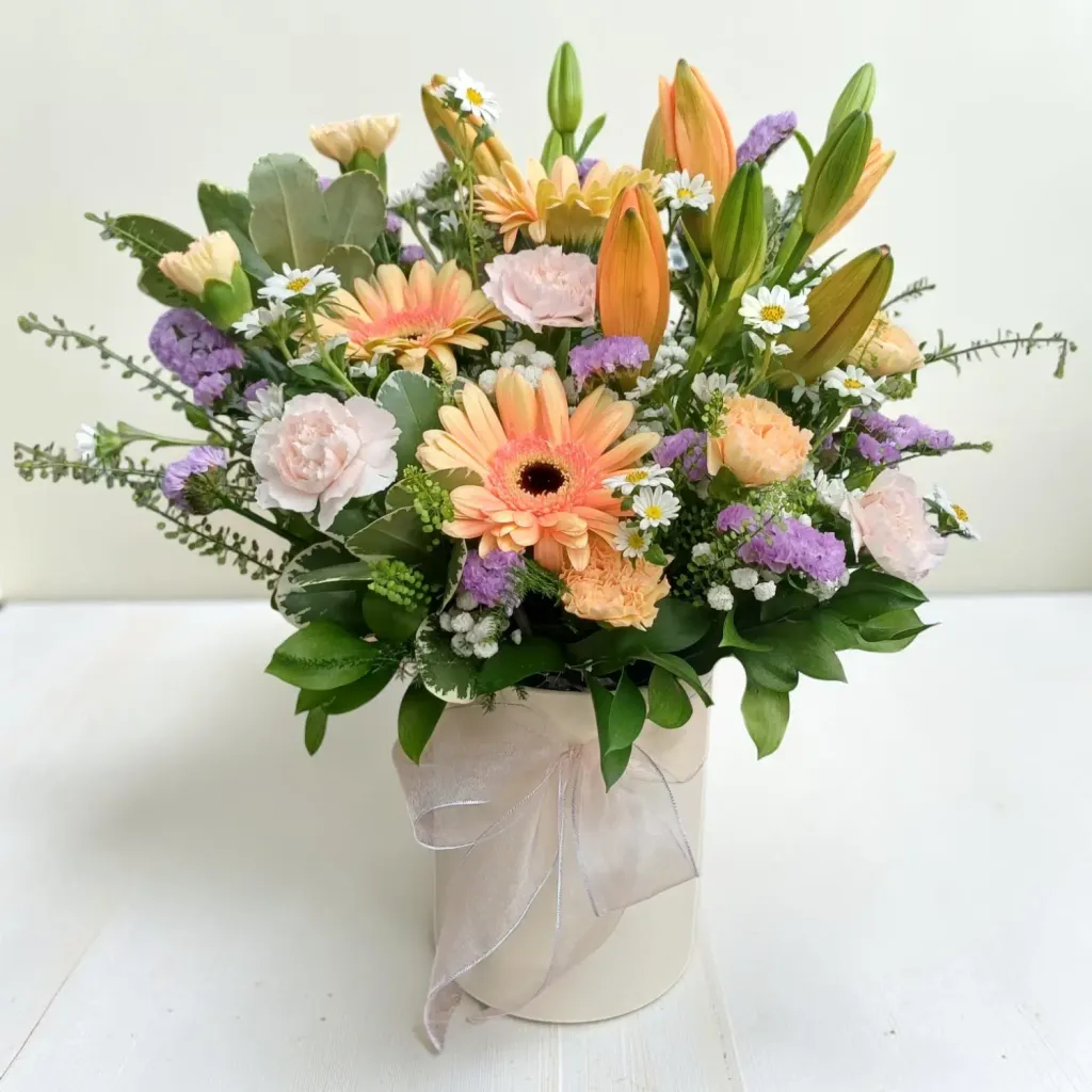 Autumn Petals lilies, gerberas, carnations and hana flowers bouquet for Mother's Day, birthday or anniversary with delivery in Kuala Lumpur and Selangor