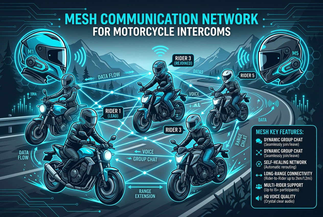 Bluetooth vs. Mesh Motorcycle Intercom: Which One Is Better for Riders?