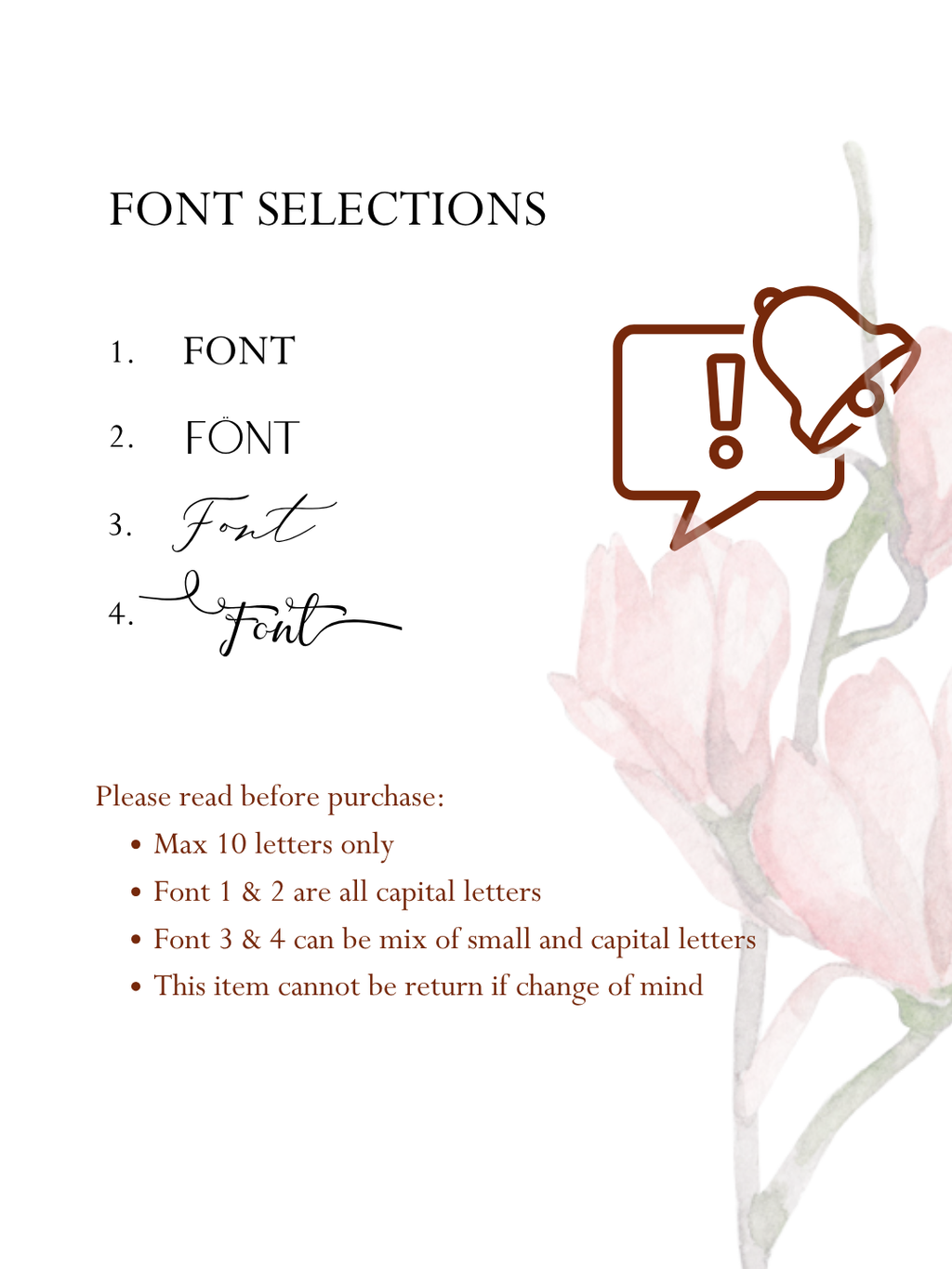 Font Selections