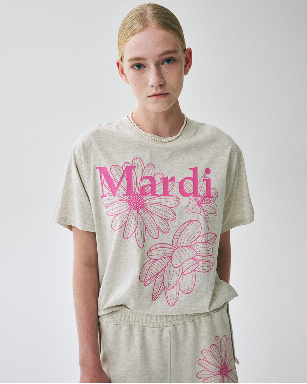 TSHIRT TRIPLE FLOWER_OATMEAL PINK 6
