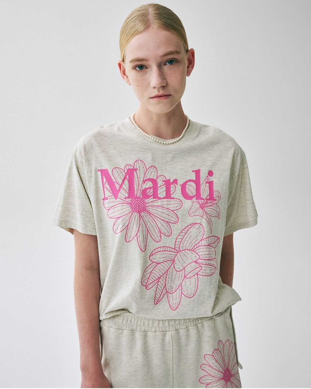 TSHIRT TRIPLE FLOWER_OATMEAL PINK 6