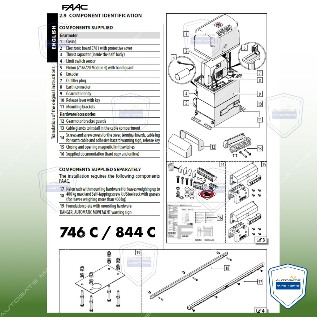 754 FAAC 844 C 746 C AC SLIDING-27