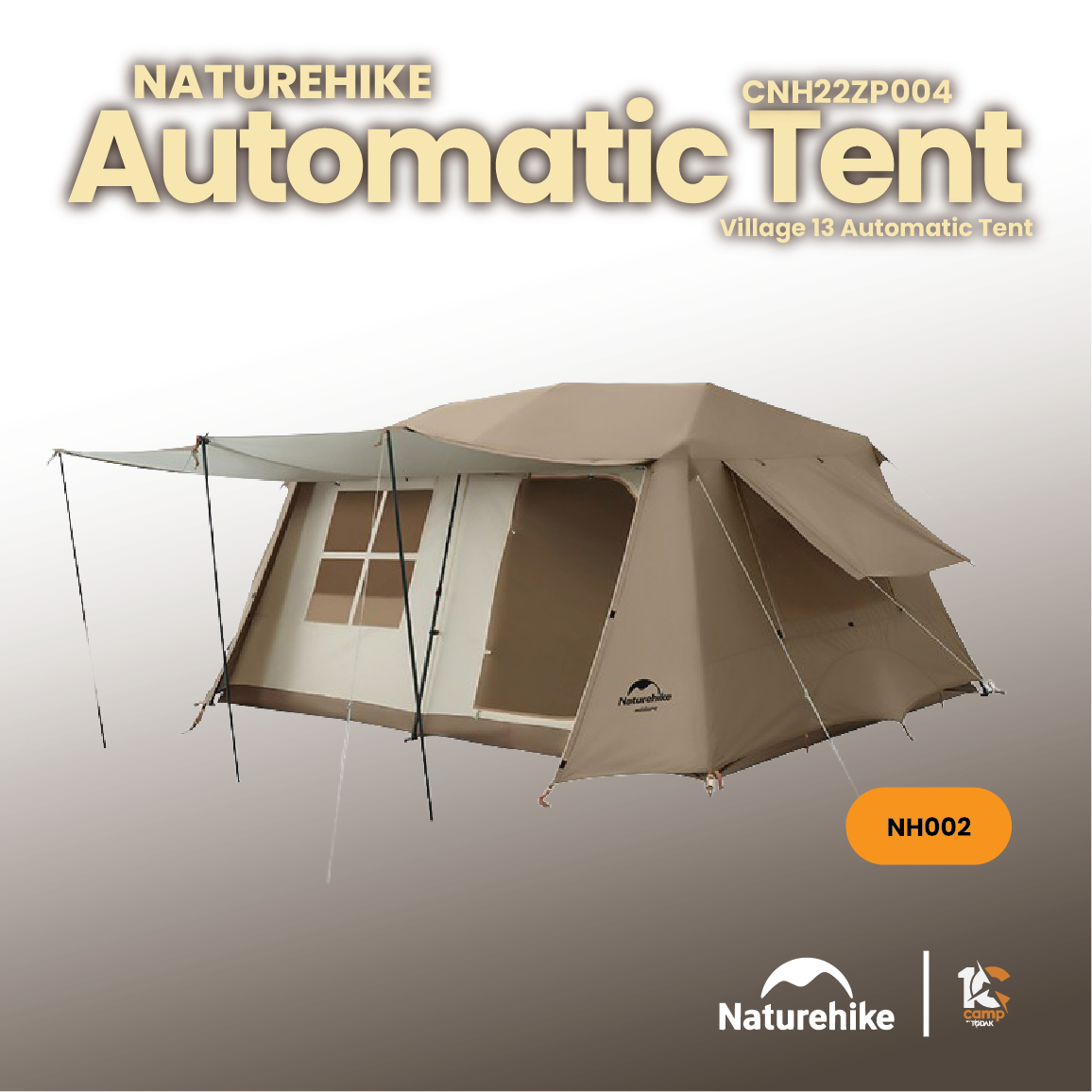 NH002 | NATUREHIKE CNH22ZP004 Village 13 Automatic Tent – 10camp