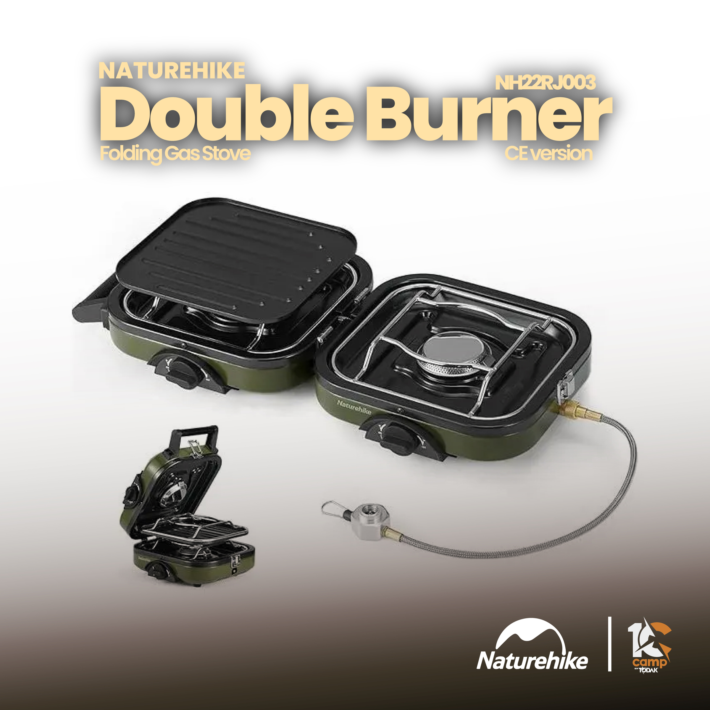 NH119 | NATUREHIKE NH22RJ003 _ Double Burner Folding Gas Stove | CE version