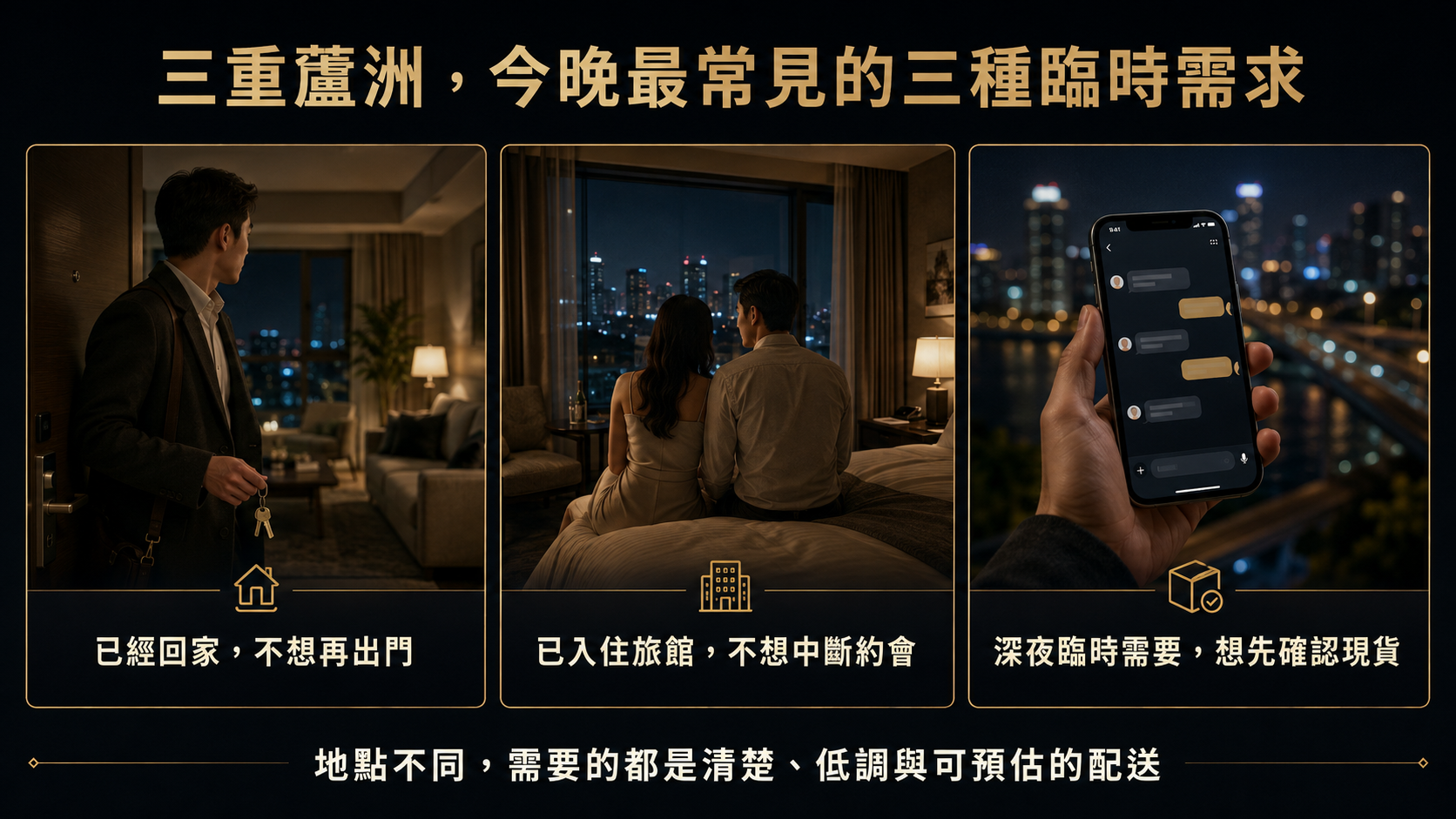 三重蘆洲情趣用品外送三種常見需求:住家、旅館與深夜臨時配送