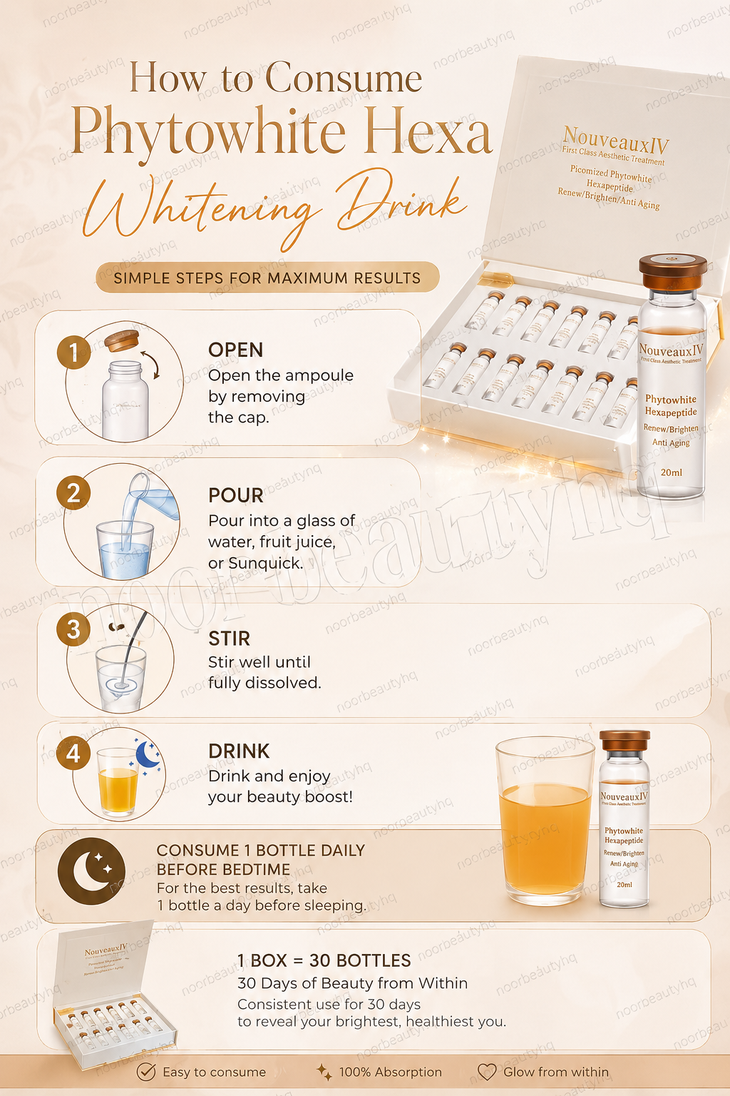 How to Consume Phytowhite Hexa Whitening Drink