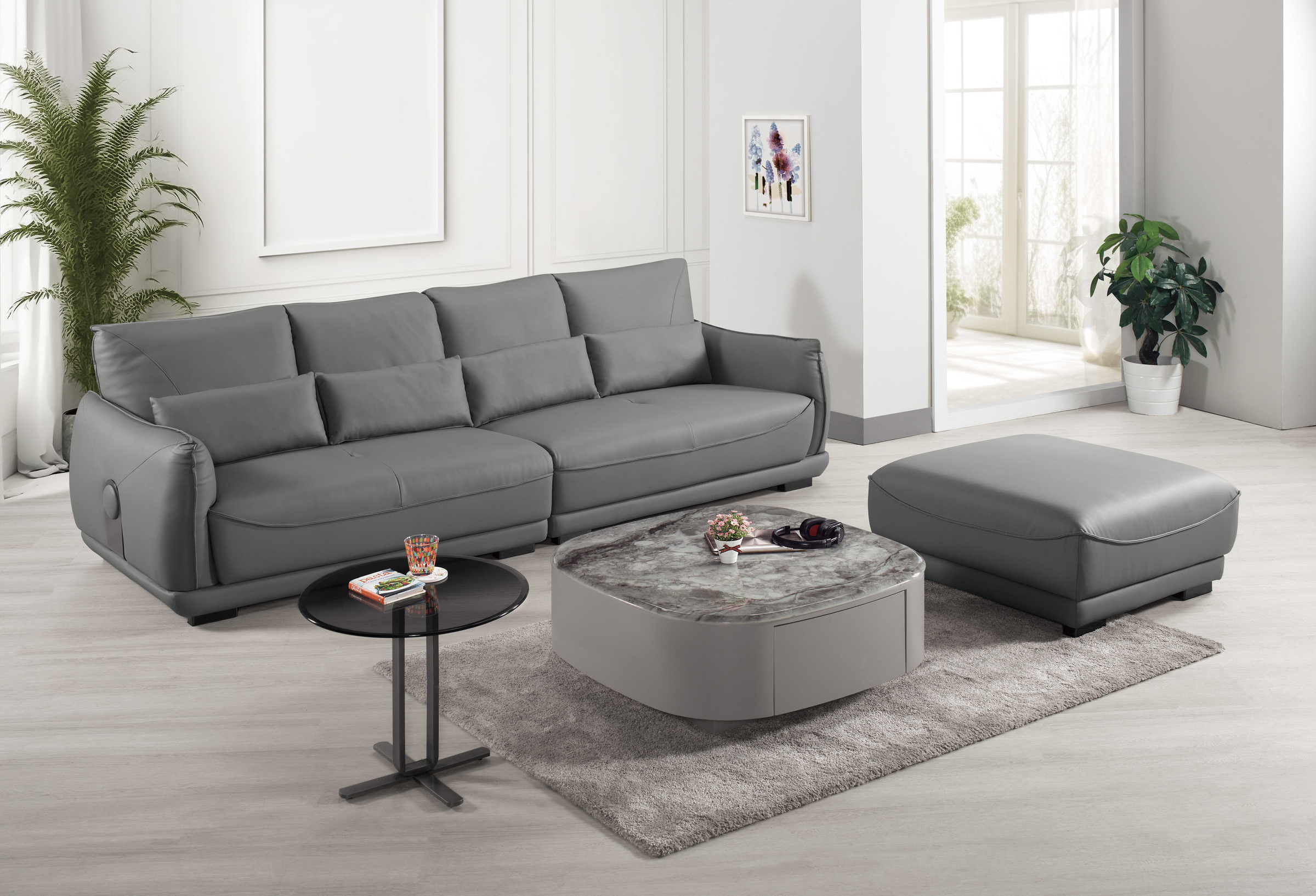2640-5 貝德L型沙發組(全組)