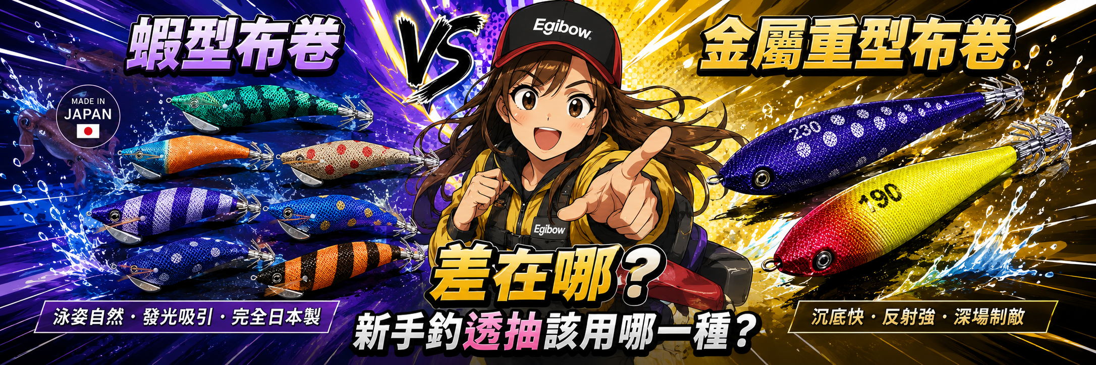 蝦型布卷 vs 金屬重型布卷差在哪？新手釣透抽該用哪一種？