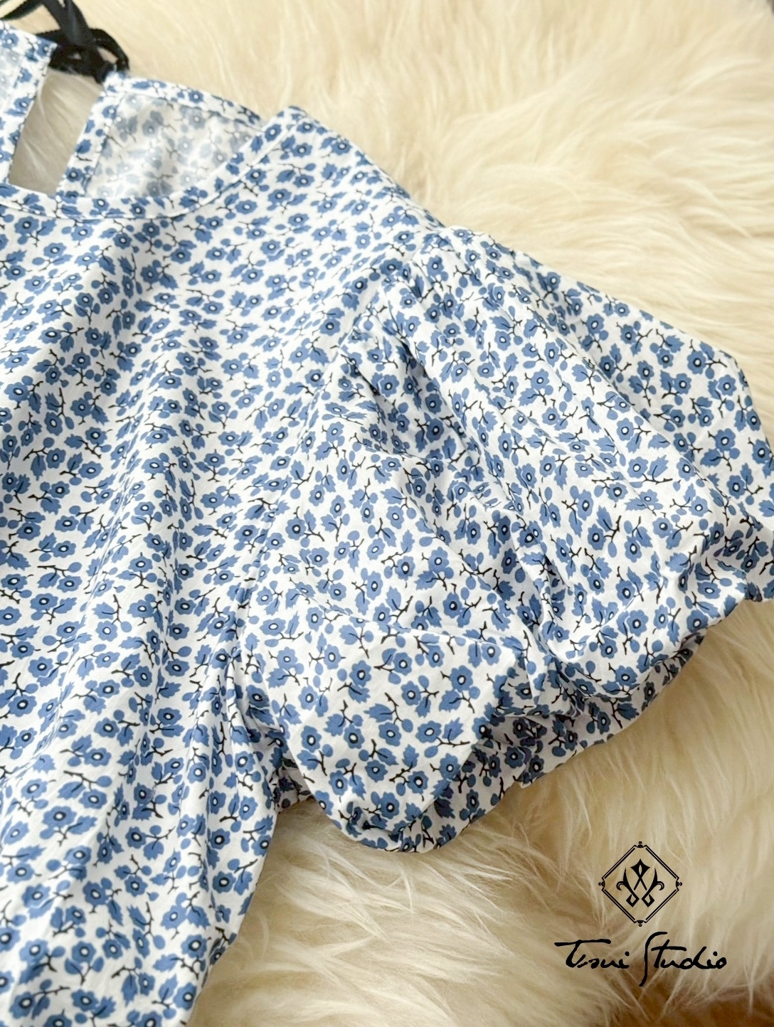 LINE_ALBUM_碎花泡泡袖圓領高腰長洋裝_260324_4