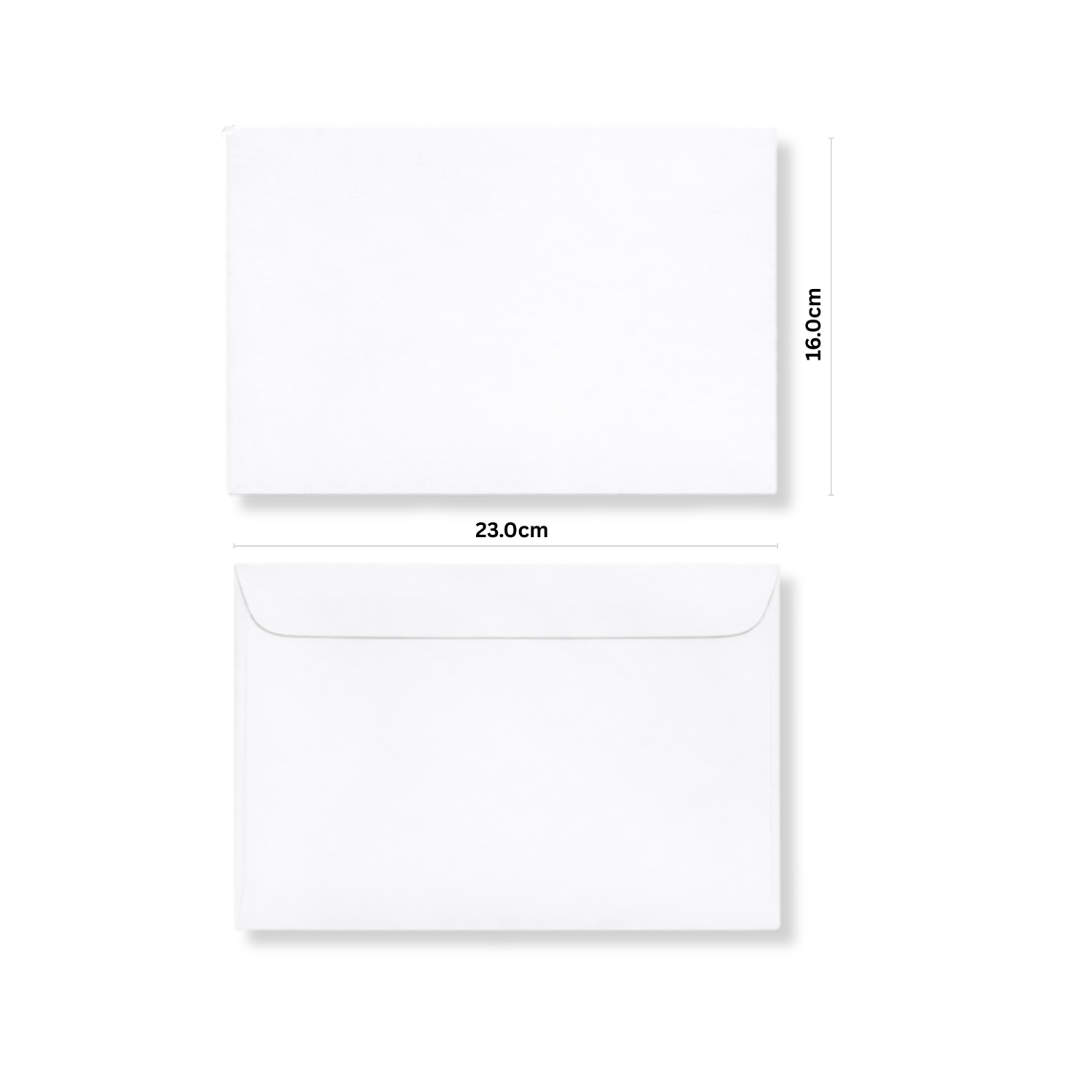 歐式平口信封-白道林 中型 規格：16.0cm X 23.0cm 標準型：100g